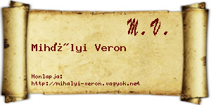 Mihályi Veron névjegykártya